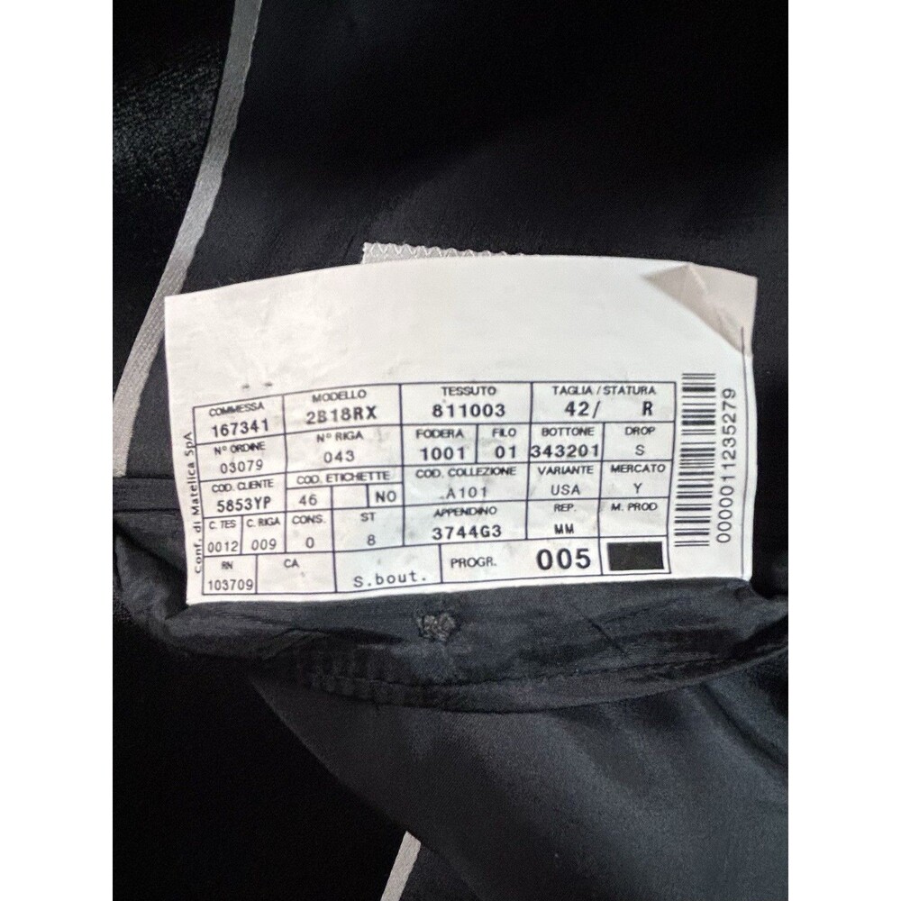 Armani Collezioni 42 R Tailored Fit Wool 1 Button Black Tuxedo Blazer Sport Coat - Picture 11 of 16